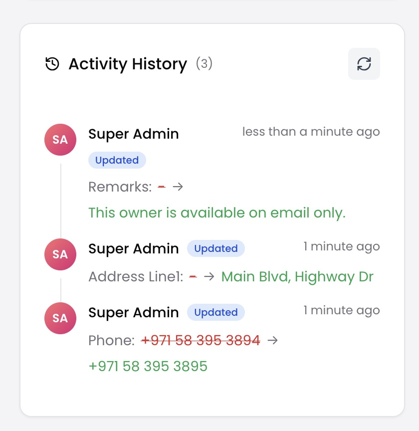Activity History